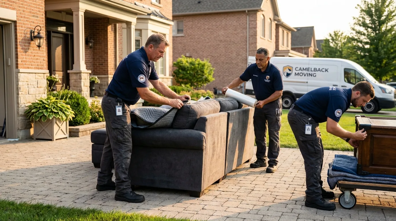 Large estate moving crew wrapping furniture in Silver City, NM