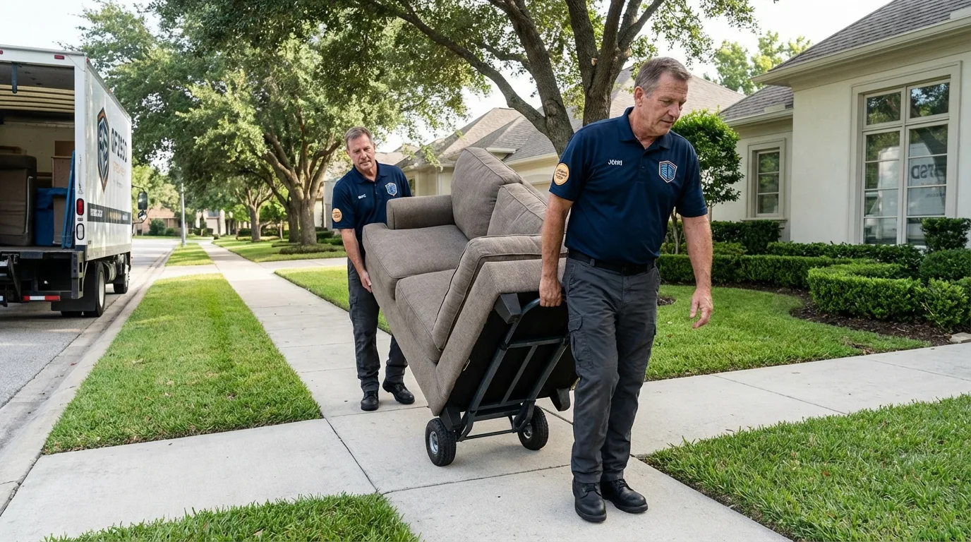 Local residential moving crew loading furniture in Silver City, NM